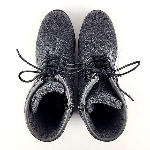 Eric Michael Caterina Waterproof Lace Up Grey Wool Blend  Ankle Boots Sz 36 / 6 - Picture 9 of 14